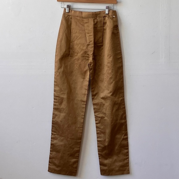 Hand Crafted Pants - Gold, straight, leg pants